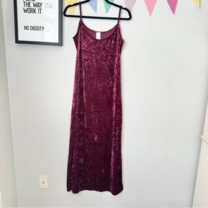 Vintage Victoria’s Secret Burgundy Velour Tank Slip Maxi Dress | S